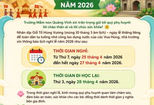 THÔNG BÁO LỊCH NGHỈ GIỖ TỔ HÙNG VƯƠNG NĂM 2026